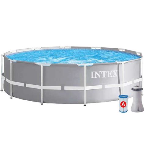 Piscine Tubulaire Intex Prism Frame Ronde X M Gris Spacenet