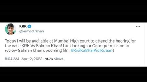 Krk Seeks Permission To Mumbai High Court Permission To Review Salman