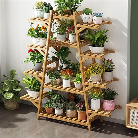 Arlmont Co Semas Bamboo Plant Shelf Stand 12 Tier For Indoor And