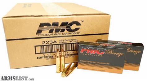 ARMSLIST - For Sale: PMC 223 REM 55GR FMJ 1000 ROUND CASE