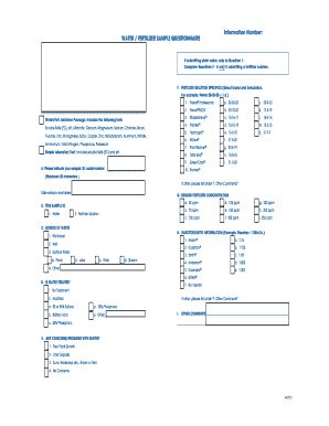 Fillable Online Information Number Water Fertilizer Sample