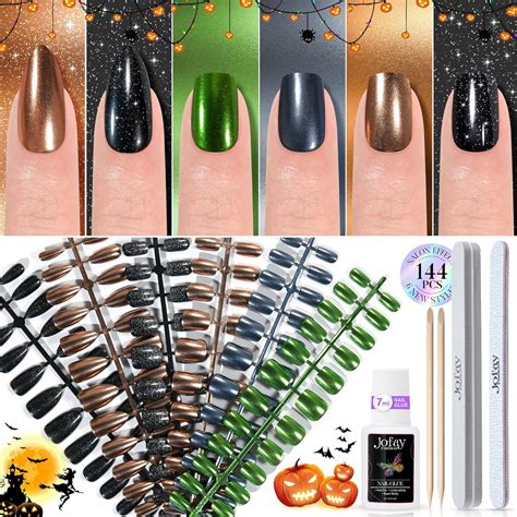 Amazon Halloween Chrome Press On Nails Short Styles Jofay