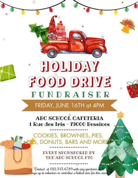 Holiday Food Drive Flyer Fundraiser Template Postermywall