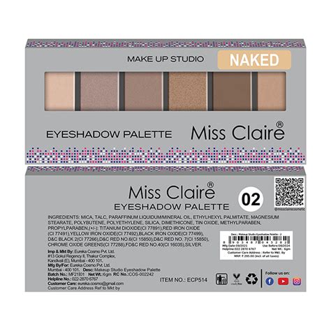 Buy Miss Claire Makeup Studio Eyeshadow Palette Naked Gm Online At Discounted Price Netmeds