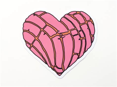 Concha Heart Sticker I Love Conchas Pan Dulce