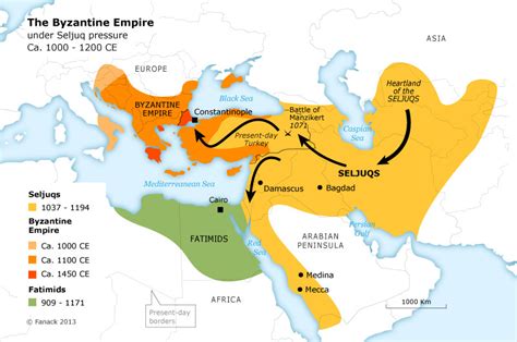 Seljuk Empire Map (with History Summary & Facts)