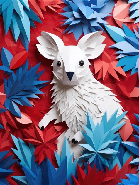 Happy Australia Day With Paper Cut Craft Art Icon Of Australia Kangaroo