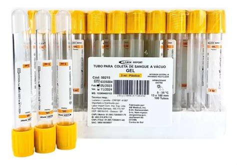 Tubo Ml P Coleta De Sangue A V Cuo Amarelo C Gel Unid