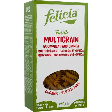 Fusilli multi céréales sarrasin et quinoa sans gluten Felicia 250 g