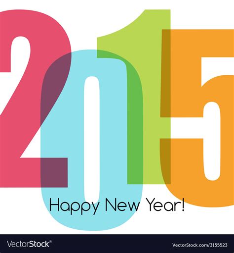 Happy new year greeting with number Royalty Free Vector