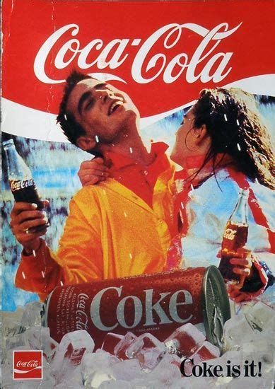 Cartel publicitario de Coca Cola año 1985 But why is she trying to