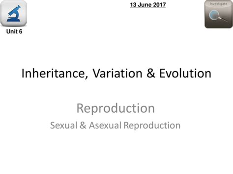 Aqa Biology 46 L4 Sexual And Asexual Reproduction Teaching Resources