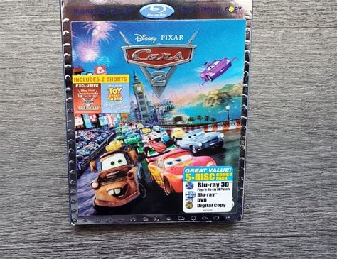 Mavin | Cars 2 Disney Pixar Blu Ray 3D DVD Digital Copy 5 Disc Pack Lenticular Slipcover