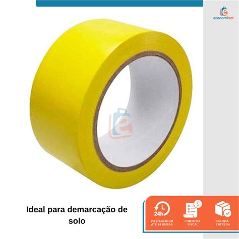 Fita Adesiva Demarcação de Solo Amarela 48mm x 14m Adelbras