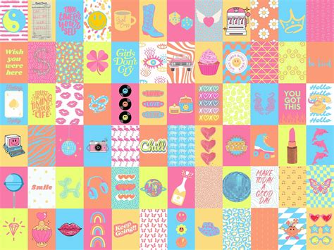 Preppy Aesthetic Wall Collage Print Pack Digital Download 75 4x6 Size