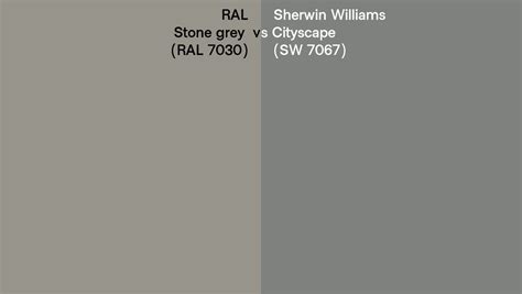 Ral Stone Grey Ral 7030 Vs Sherwin Williams Cityscape Sw 7067 Side