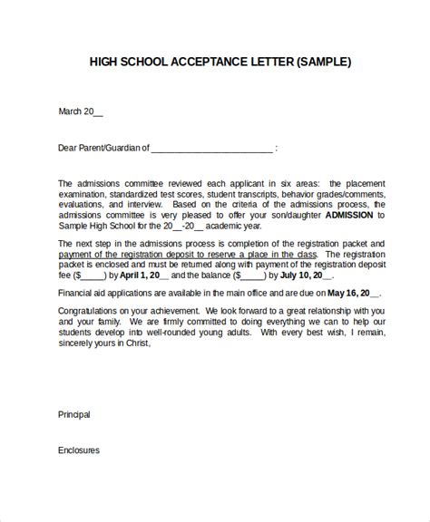 16 Acceptance Letters Free Sample Example Format