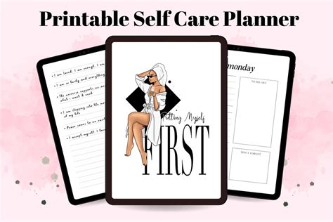 Digital Self Care Planner Printable Planner For Women Printable Self Care Planner Self