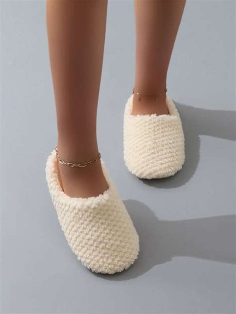 Women Minimalist Bedroom Slippers Preppy Home Slippers Shein Usa