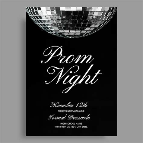 Free Vector Prom Invitation Design Template
