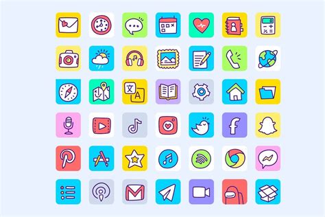 IOS 14 App Icons Hand Drawn By Wowomnom On Creativemarket Hand Drawn