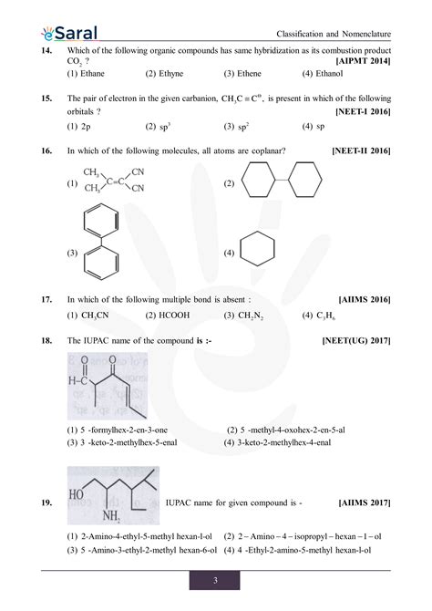 Classification And Nomenclature NEET Previous Year Questions With