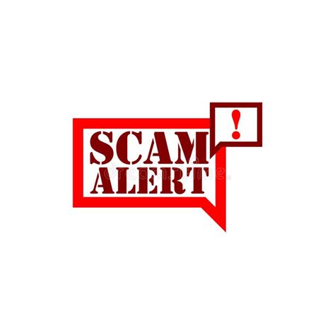 Banner With Red Scam Alert Attention Sign Isolated On White Background