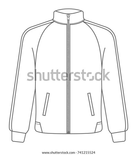 Polo Sport Jacket Mock Outline Illustration Stock Vector Royalty Free