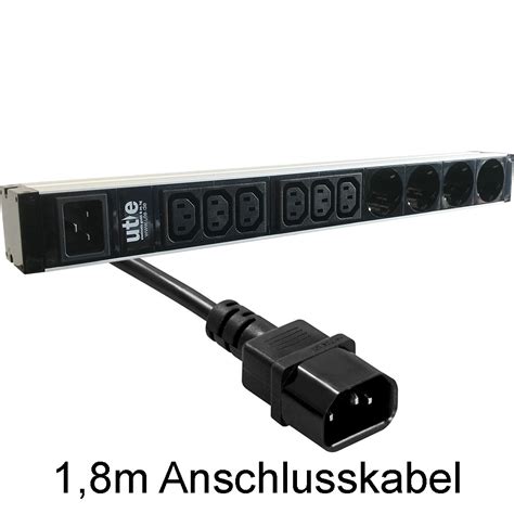 U T E Basic PDUs 19 PDU Mit 6x C13 4x Schuko 1 8m C14