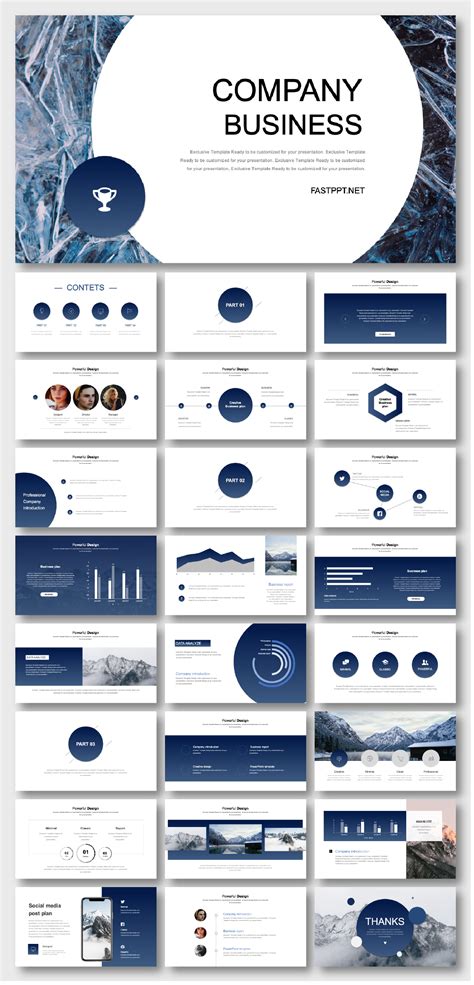 Cold Blue Minimal Presentation Template – Original and high quality ...