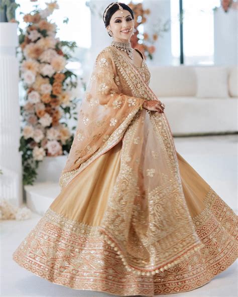 Manish Malhotra Bride Wore A Beige Gold Lehenga On Wedding Donned