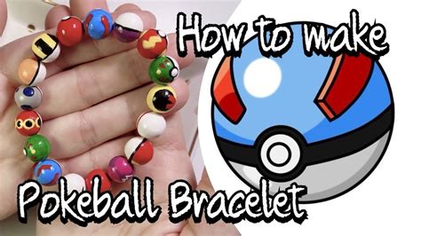 How To Make Pokeball Beads Pokemon Bracelet Polymer Clay Tutorial