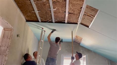 Insulating And Plaster Boarding Our Ceilings At Our House In Croatia 014 Youtube