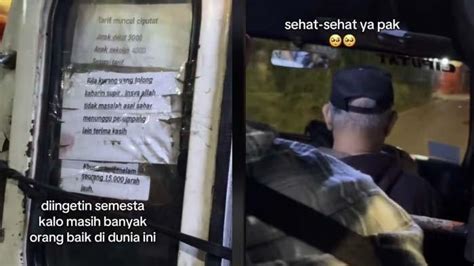 Aksi Sopir Angkot Bikin Trenyuh Buat Tulisan Untuk Penumpang Yang Tak