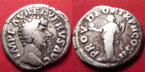 LUCIUS VERUS AR Silver Denarius Providentia Standing Holding Globe