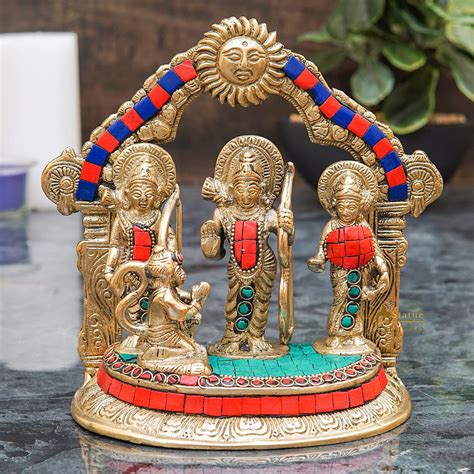 Buy Statuestudio Brass Ram Darbar Murti For Home Temple Lord Rama