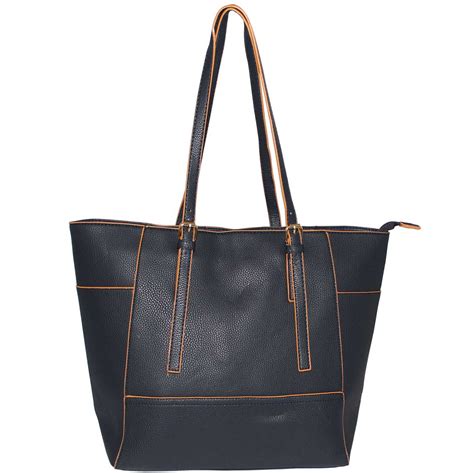 266a Navy Tote Bag With Side Pockets Uk