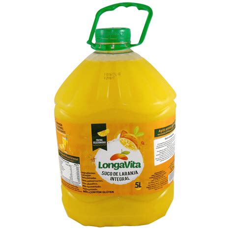 Suco De Laranja 5 Litros - SUCO DE LARANJA NATURAL LONGAVITA GALÃO 5L - supermercadosimperatriz