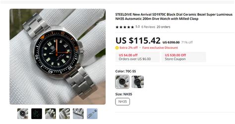 Sd1970c New Arrival Steeldive Brand 44mm Stainless Steel Case Sapphire