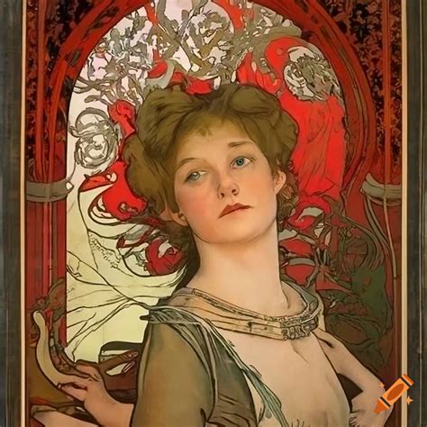 Vintage Style Graphic Novel Travel Poster Inspired By Alphonse Mucha