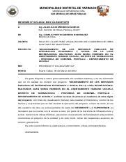 Informe N Solicitud De Clave Docx Municipalidad Distrital De