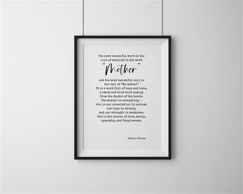 Mother Kahlil Gibran Poem Printable Printable Wall Art Quote