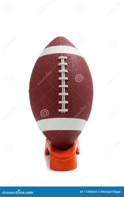 American Football on a Kicking Tee Stock Image - Image of angle, fall ...