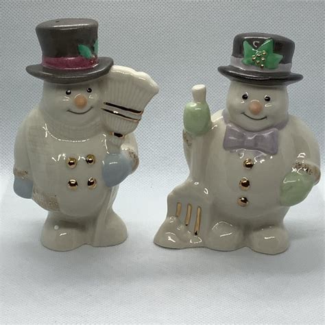 Lenox Holiday Lenox Snowmen Salt Pepper Shakers Set Porcelain