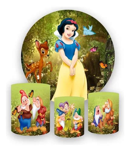 Kit Painel Redondo Capas De Cilindros Branca De Neve