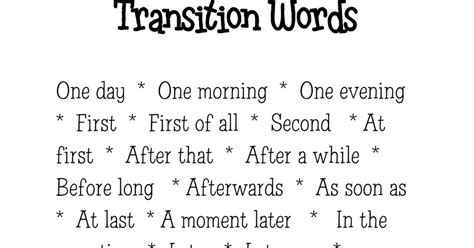 Transition Words For Second Paragraphs