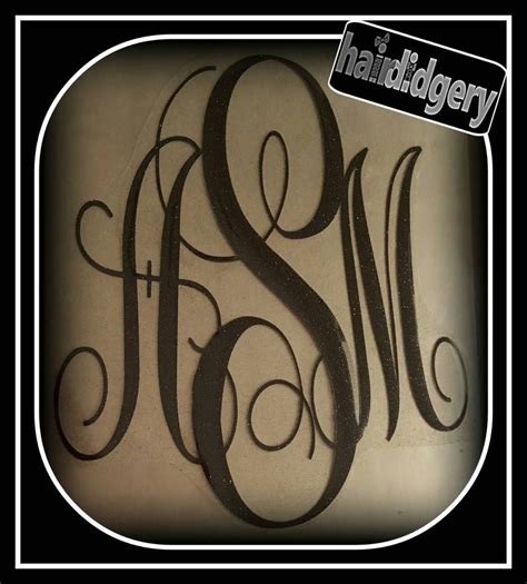 Monogram Iron On Decal Applique Vine Swirly Diamond Circle Etsy