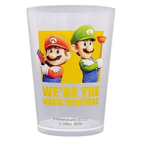 The Super Mario Bros Movie Plastic Cup Tumbler Mario Brothers Ps