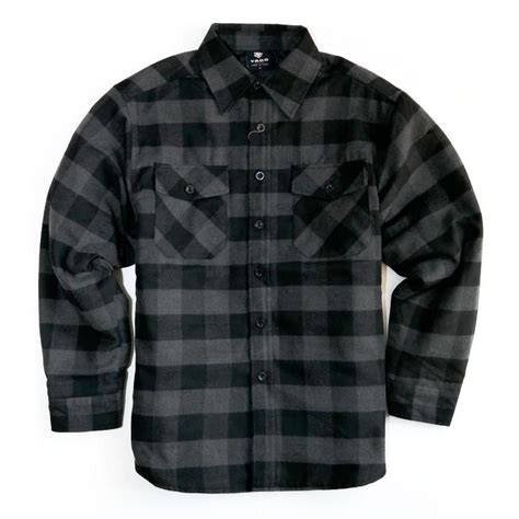 This men's heavy long sleeve, quilted, lined flannel shirt is perfect ...