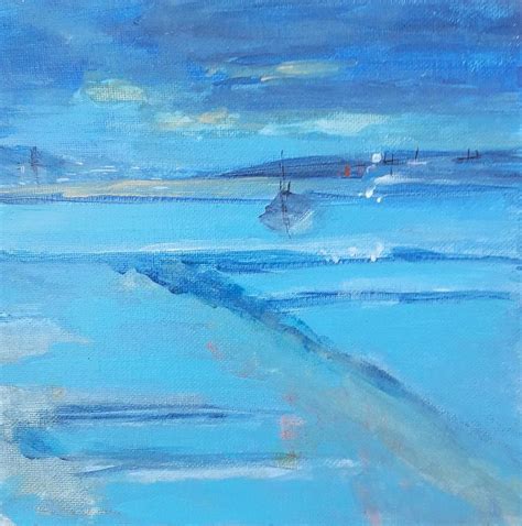 Blue Shoreline In Scandinavia Painting By Aase Lind Saatchi Art